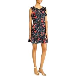 J.Crew Multicolor Floral Ruffle Sleeves Dress XS